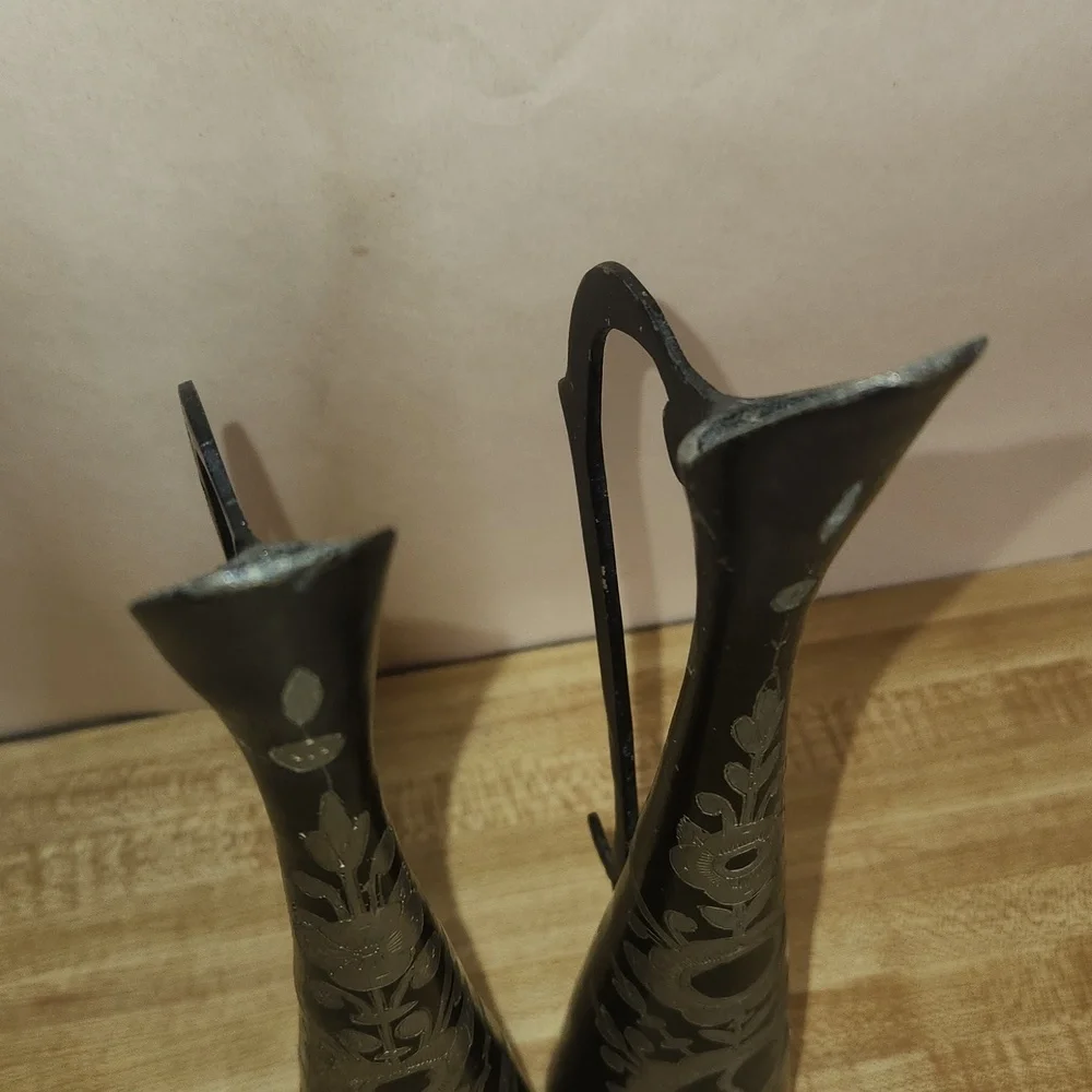 Elegant Black and Silver Decorative Vases